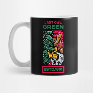 Last Owl Green And Skull for Dark tshirts Mug